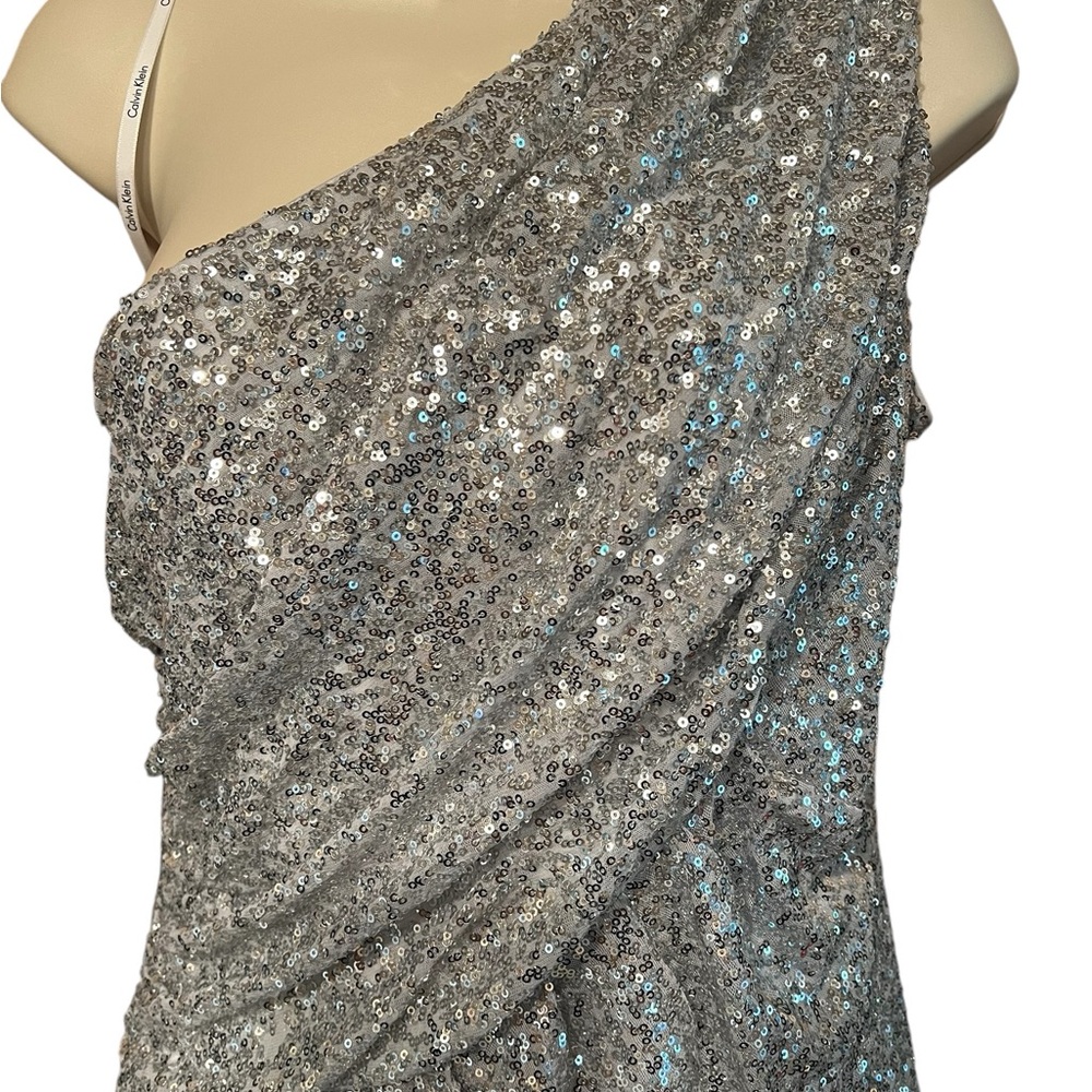 Calvin Klein Silver Completely Sequins Dress In E… - image 2
